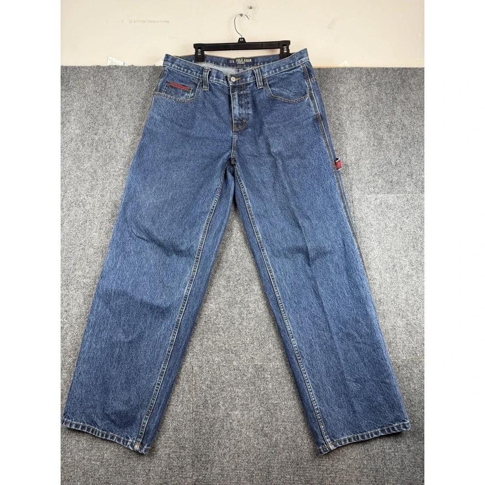 U.S. Polo Assn Vtg Y2K Carpenter Jeans Mens Size 36x32 Wide-leg Baggy skater‎